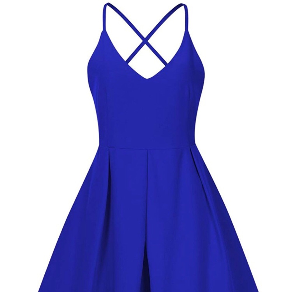 V Neck Adjustable Sleeveless Party Dress